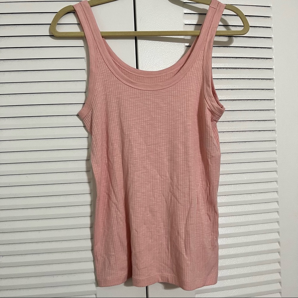 PINK RIBBED AERIE TANG TOP